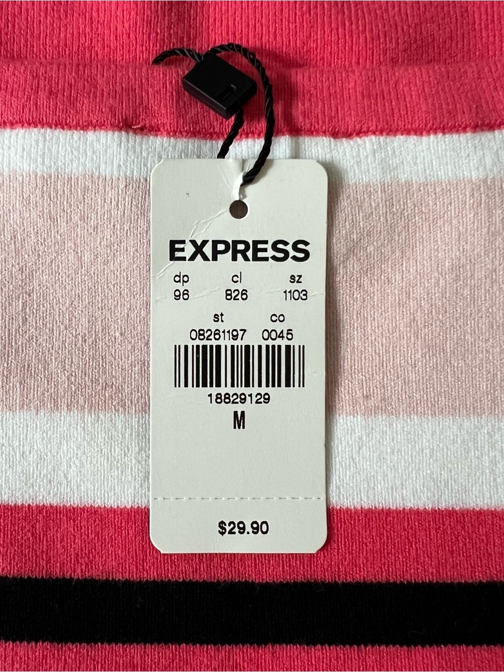 Express Coral, Blush & Black Striped Top - Picture 3 of 3